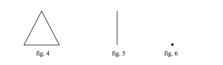 Un triangle, une ligne verticale et un point