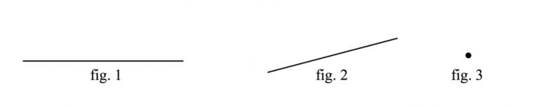 Une ligne horizontale, une ligne diagonale et un point
