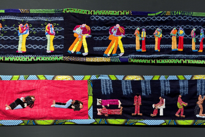 Kesso Saulnier, Ballade intime (détail), 2008-2010, broderie à la main sur tissu