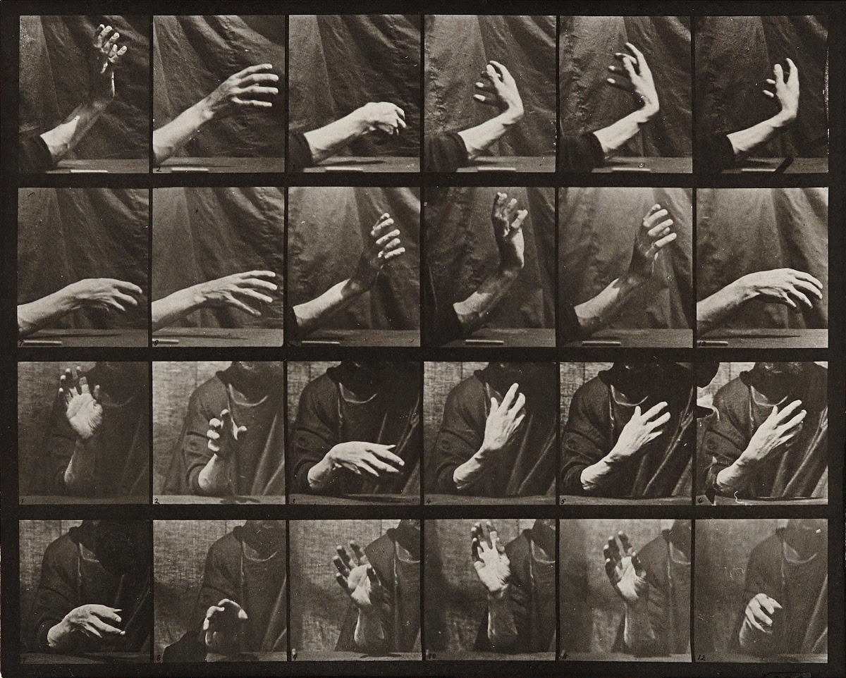 Collage de photos de main en mouvement.